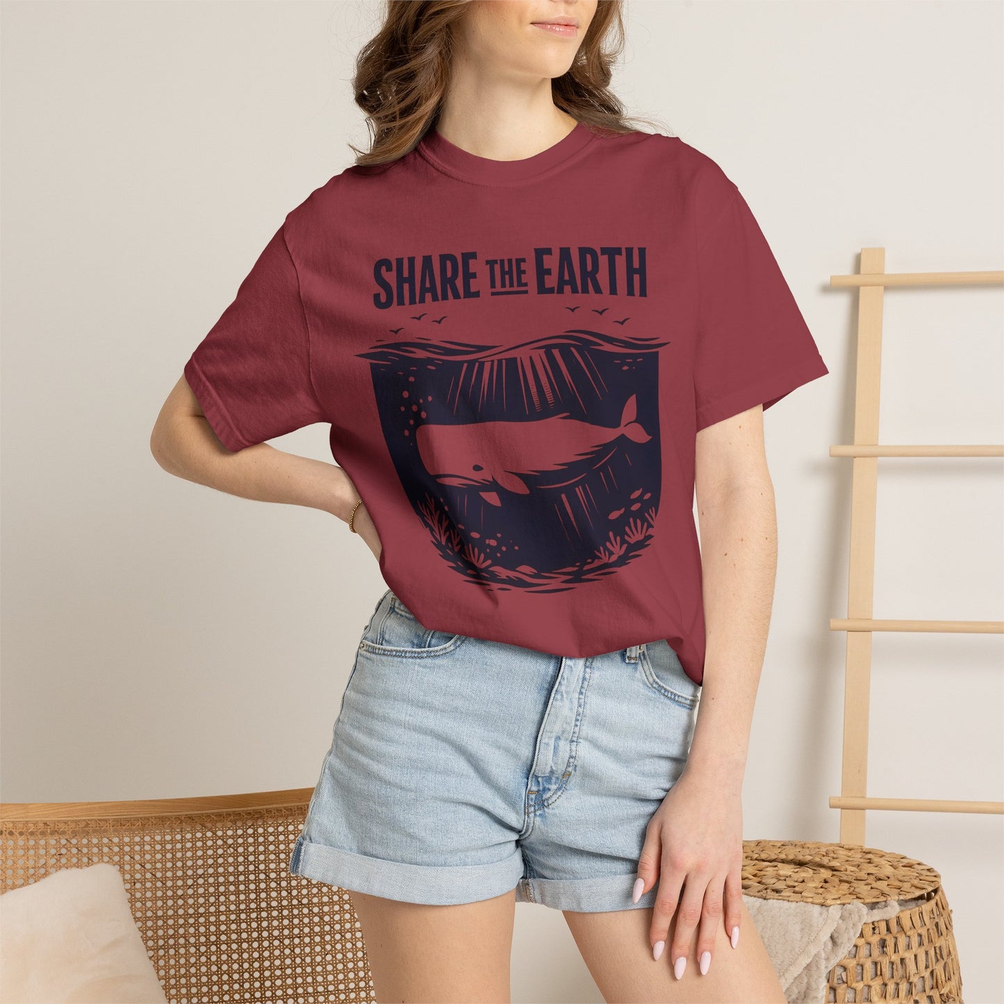 Whale Conservation Tee | Share the Earth Graphic Shirt | Ocean Wildlife Gift | Unisex