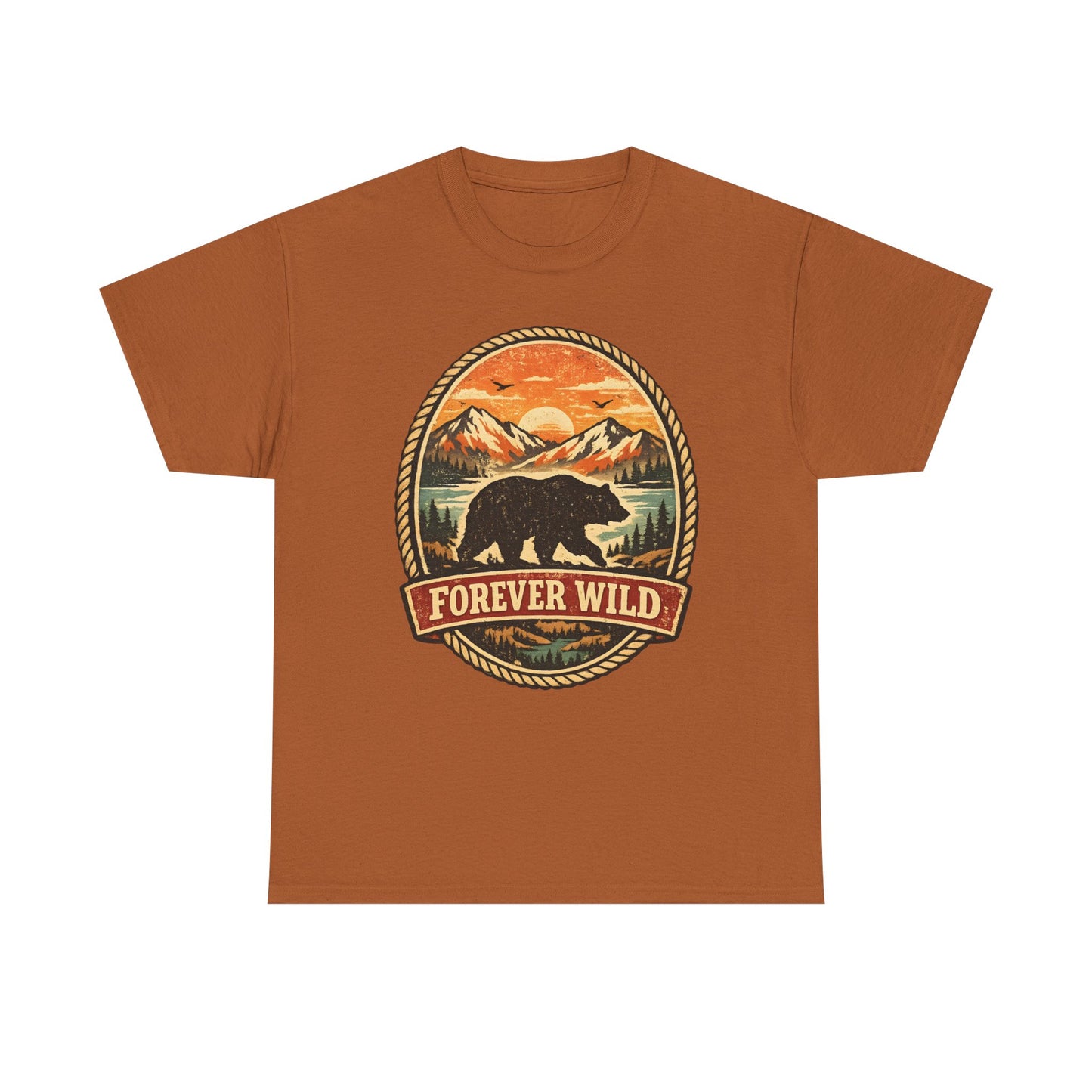 Grizzly Bear Forever Wild Badge Tee | Vintage National Park Shirt | Nature Lover Gift