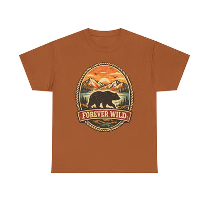 Grizzly Bear Forever Wild Badge Tee | Vintage National Park Shirt | Nature Lover Gift