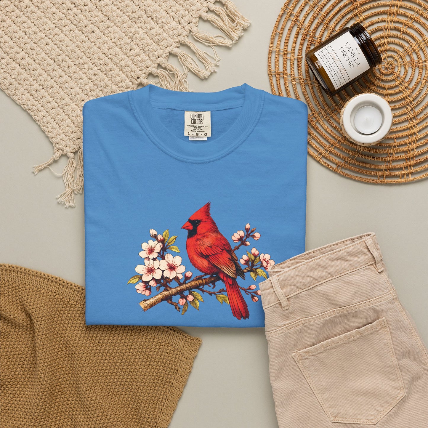 Cardinal Botanical Tee | Vintage Bird Art Shirt | Bird Watcher Gift