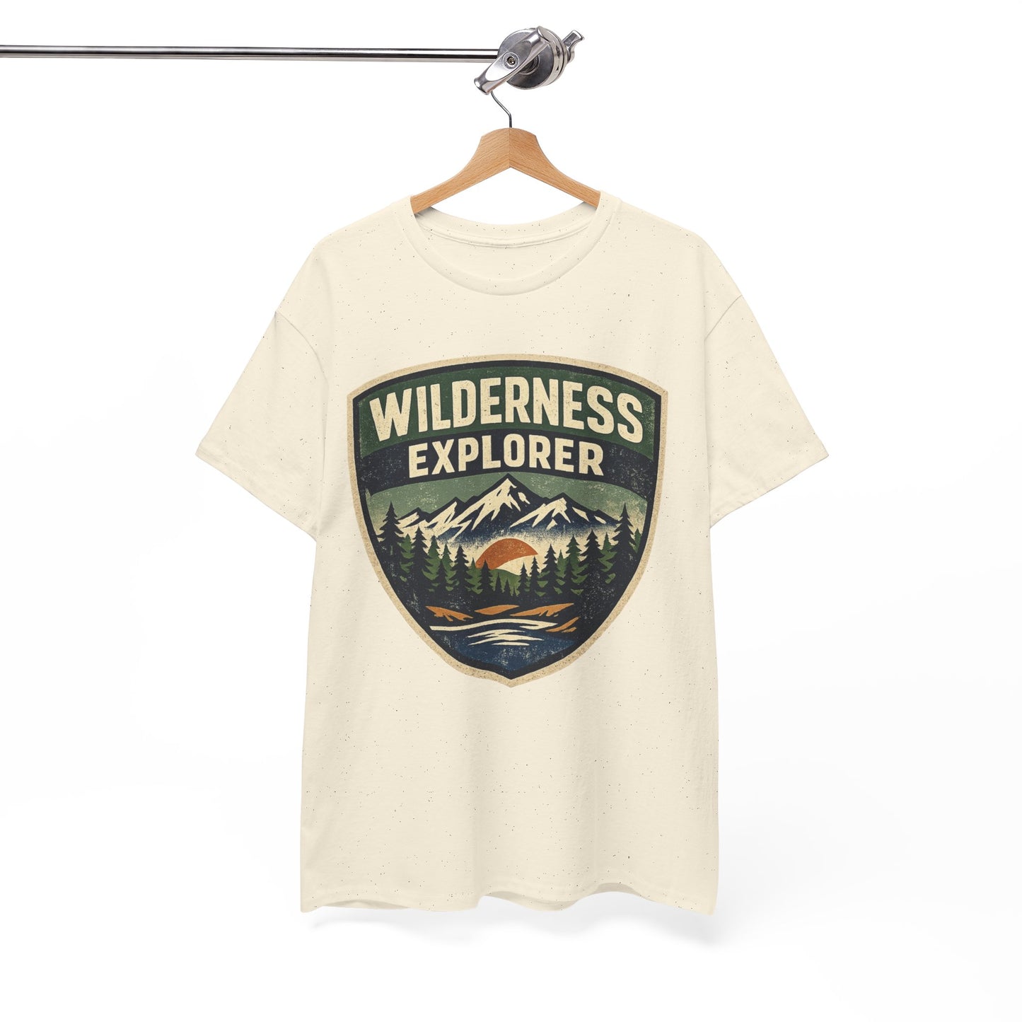 Wilderness Explorer Shield badge Tee | Retro Outdoor Adventure design | Hiking