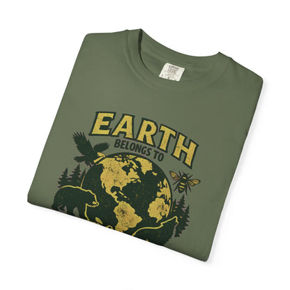 Earth Belongs to Everyone Earth Day Tee | Conservation Art Shirt | Wildlife Gift