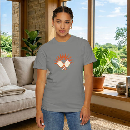Pickleball Sun Badge Tee Pickler Vintage Minimalist Unisex Shirt