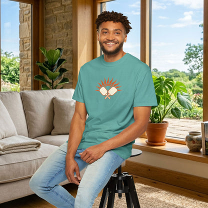 Pickleball Sun Badge Tee Pickler Vintage Minimalist Unisex Shirt