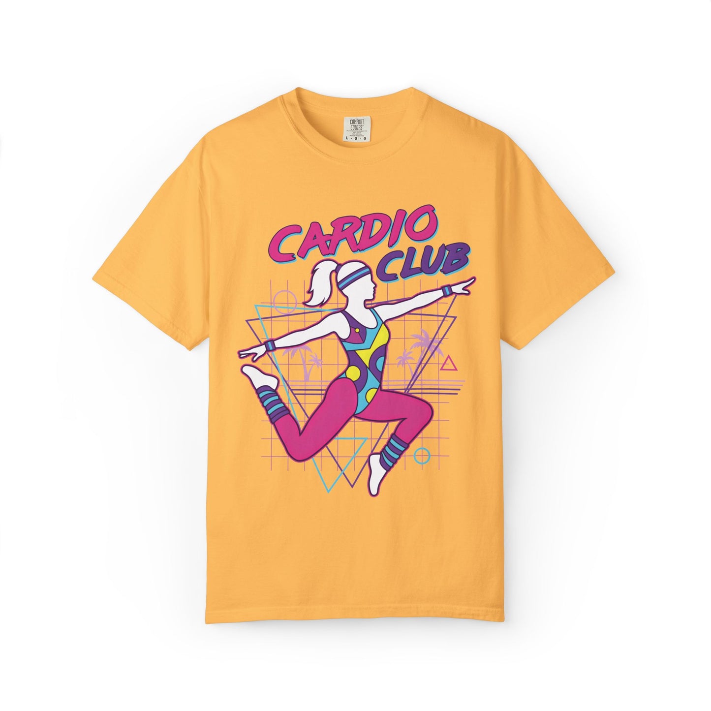 Cardio Club Retro 80s Grid Aerobics Graphic Tee | Vintage Gym Shirt Women