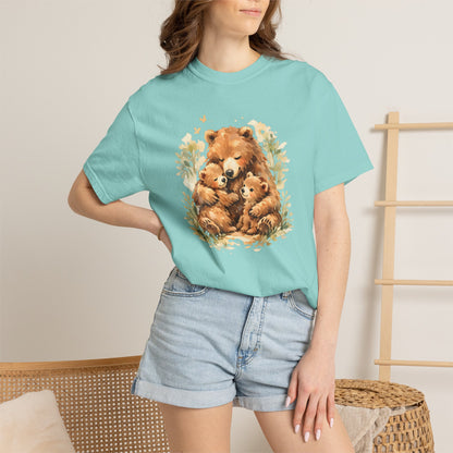 Mother Bear and Cubs Watercolor Tee | Wildlife Art Shirt | Mother Nature Gift | Unisex