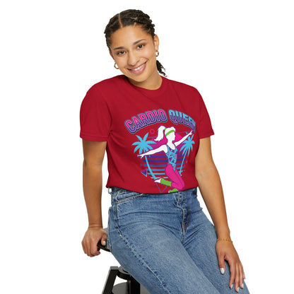 Cardio Queen Retro 80s Aerobics Graphic Tee | Vintage Workout Shirt Women