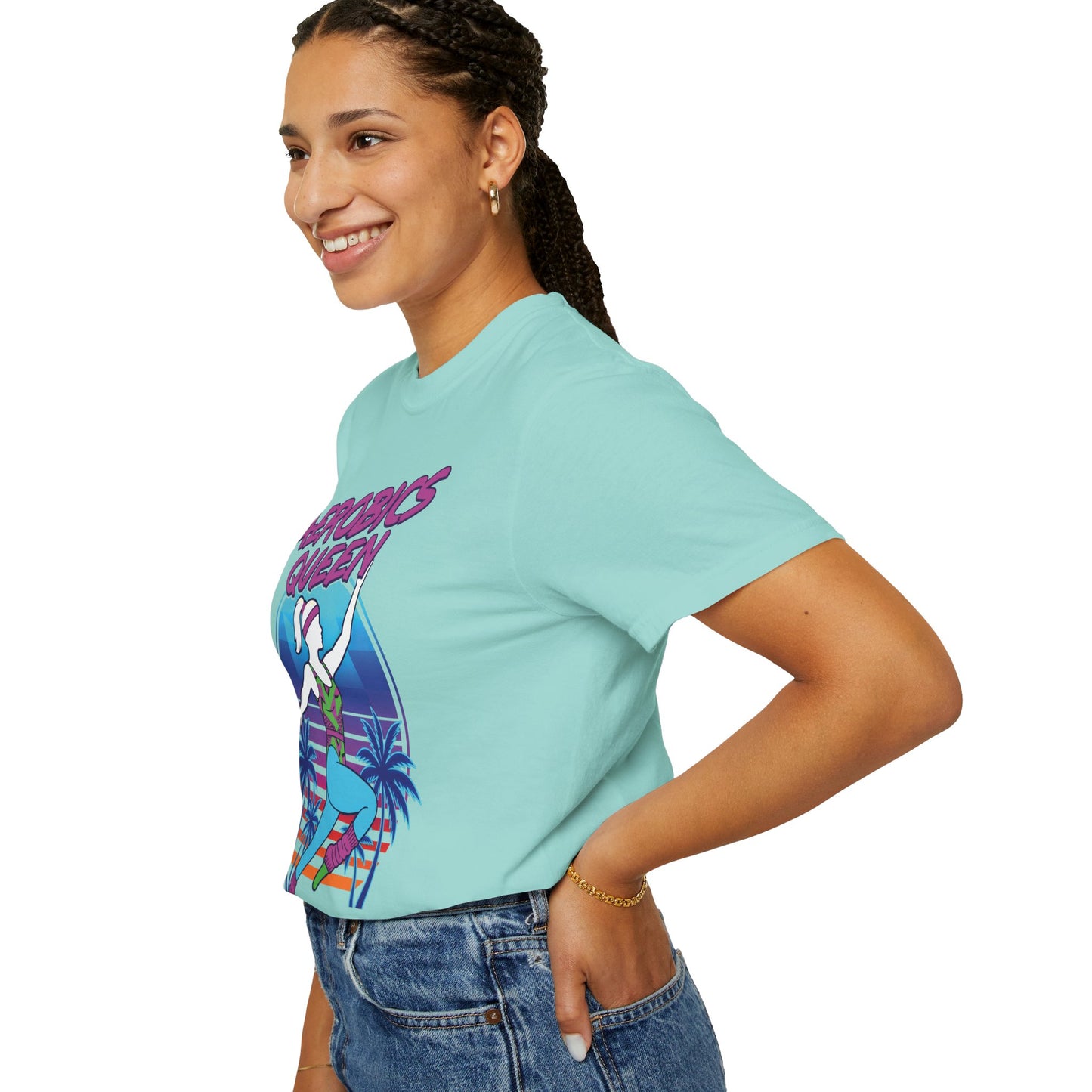 Aerobics Queen Retro 80s Dance Graphic Tee | Vintage Workout Shirt Women