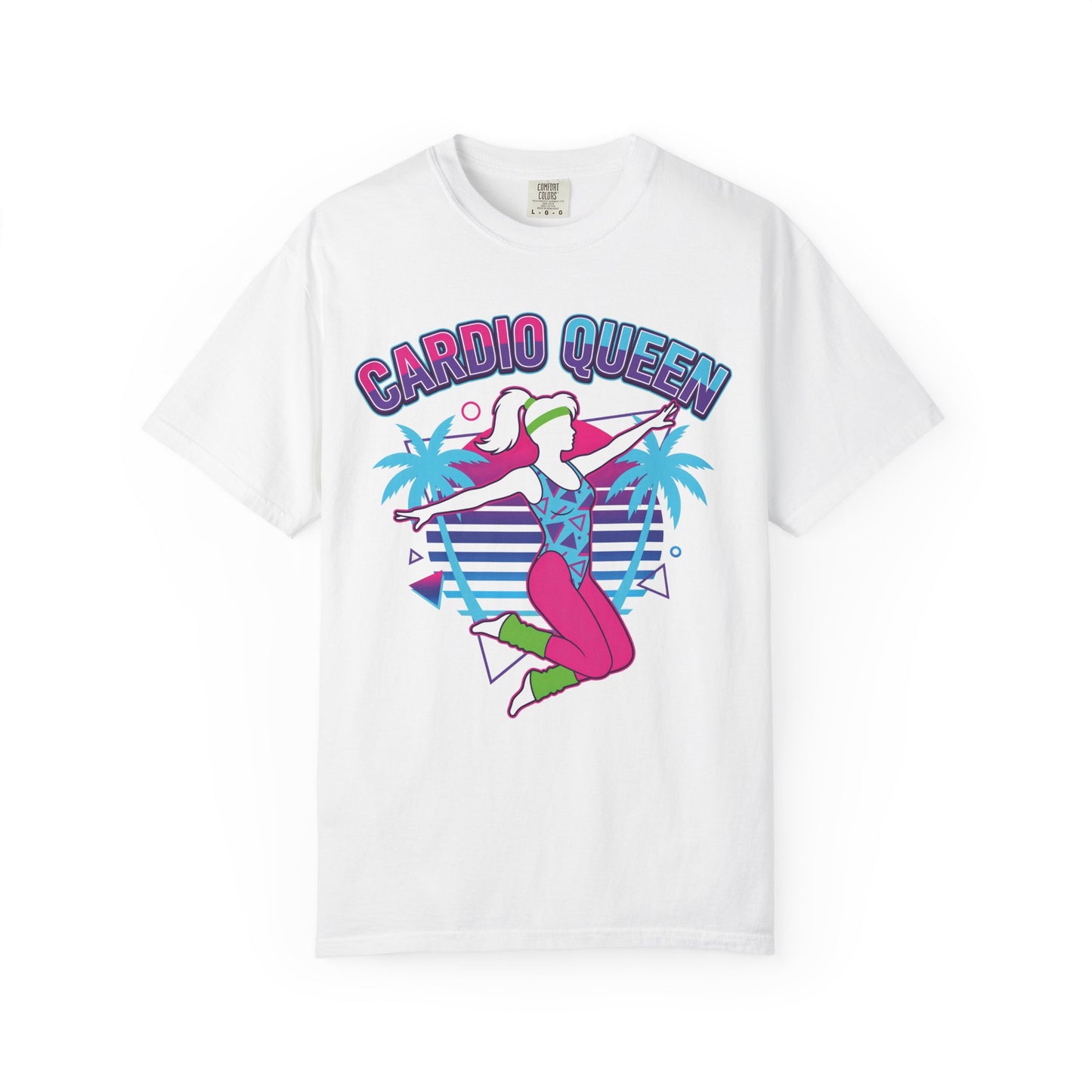 Cardio Queen Retro 80s Aerobics Graphic Tee | Vintage Workout Shirt Women