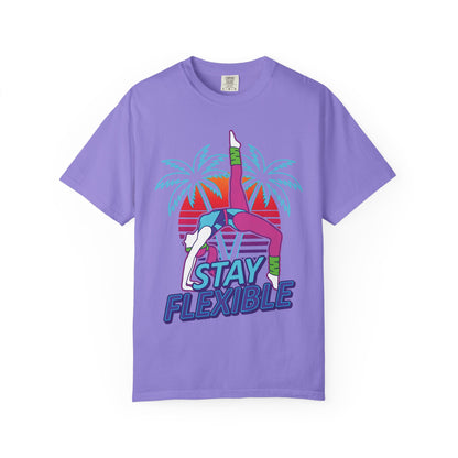 Stay Flexible Retro 80s Backbend Graphic Tee | Vintage Workout Shirt Women