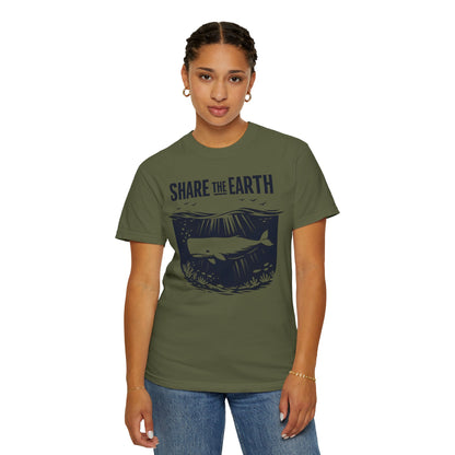 Whale Conservation Tee | Share the Earth Graphic Shirt | Ocean Wildlife Gift | Unisex