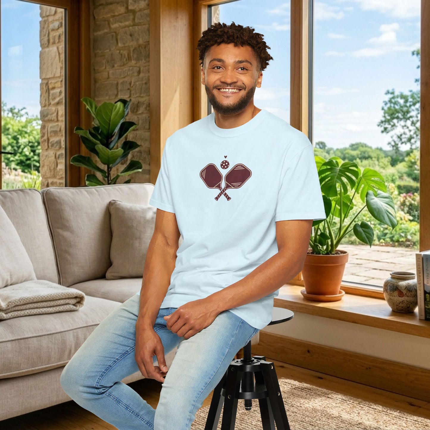 Pickleball Heart Icon Tee Pickler Love Minimalist Graphic Unisex Shirt