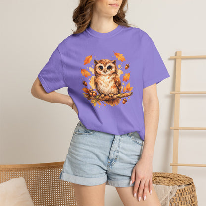 Watercolor Owl Graphic Tee | Autumn Wildlife Art Shirt | Owl Lover Gift