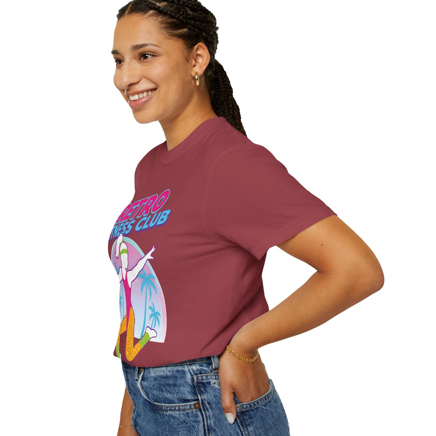 Retro Fitness Club 80s Aerobics Graphic Tee | Vintage Gym Shirt Women