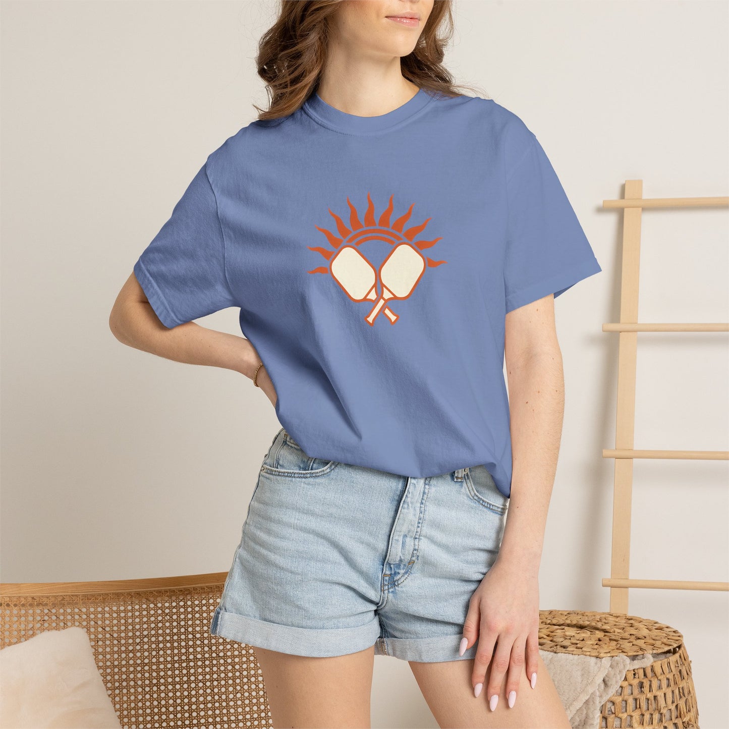 Pickleball Sun Badge Tee Pickler Vintage Minimalist Unisex Shirt