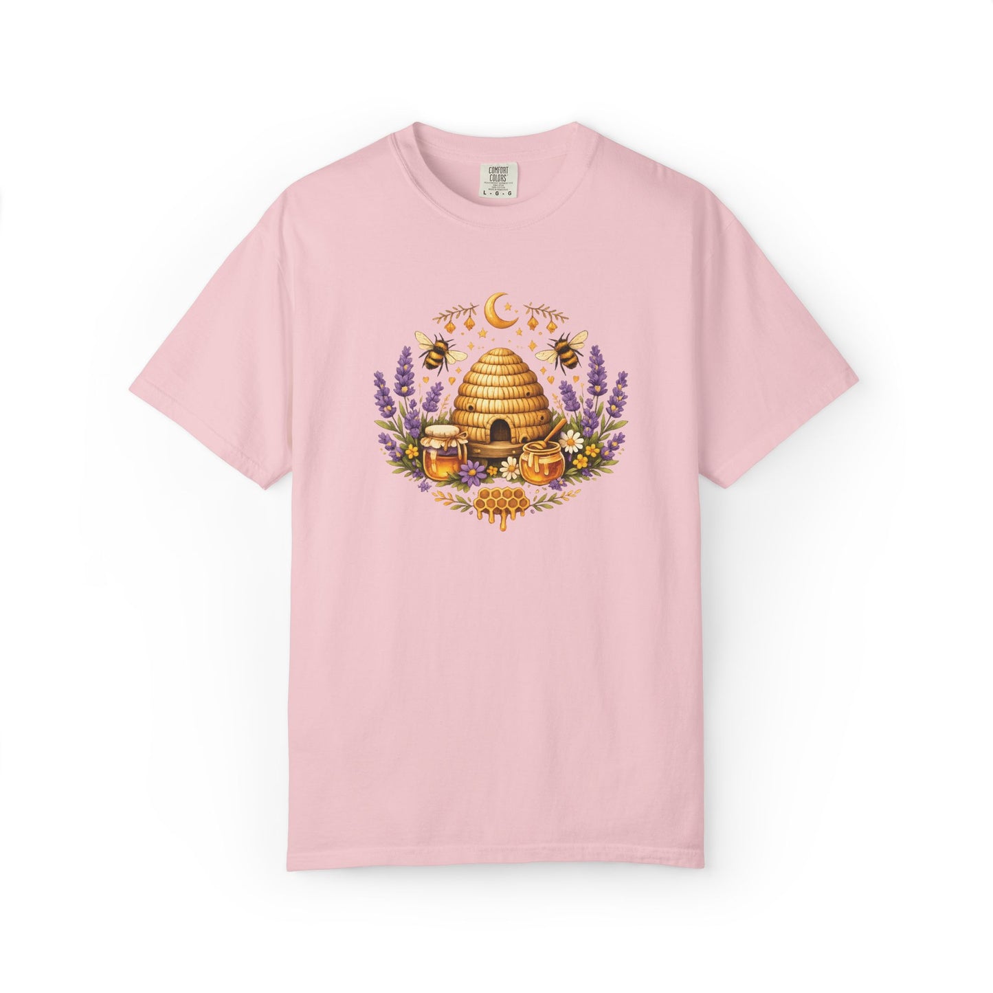 Beehive Honey and Lavender Tee | Vintage Nature Art Shirt | Botanical Garden Gift