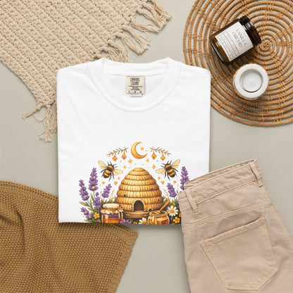 Beehive Honey and Lavender Tee | Vintage Nature Art Shirt | Botanical Garden Gift
