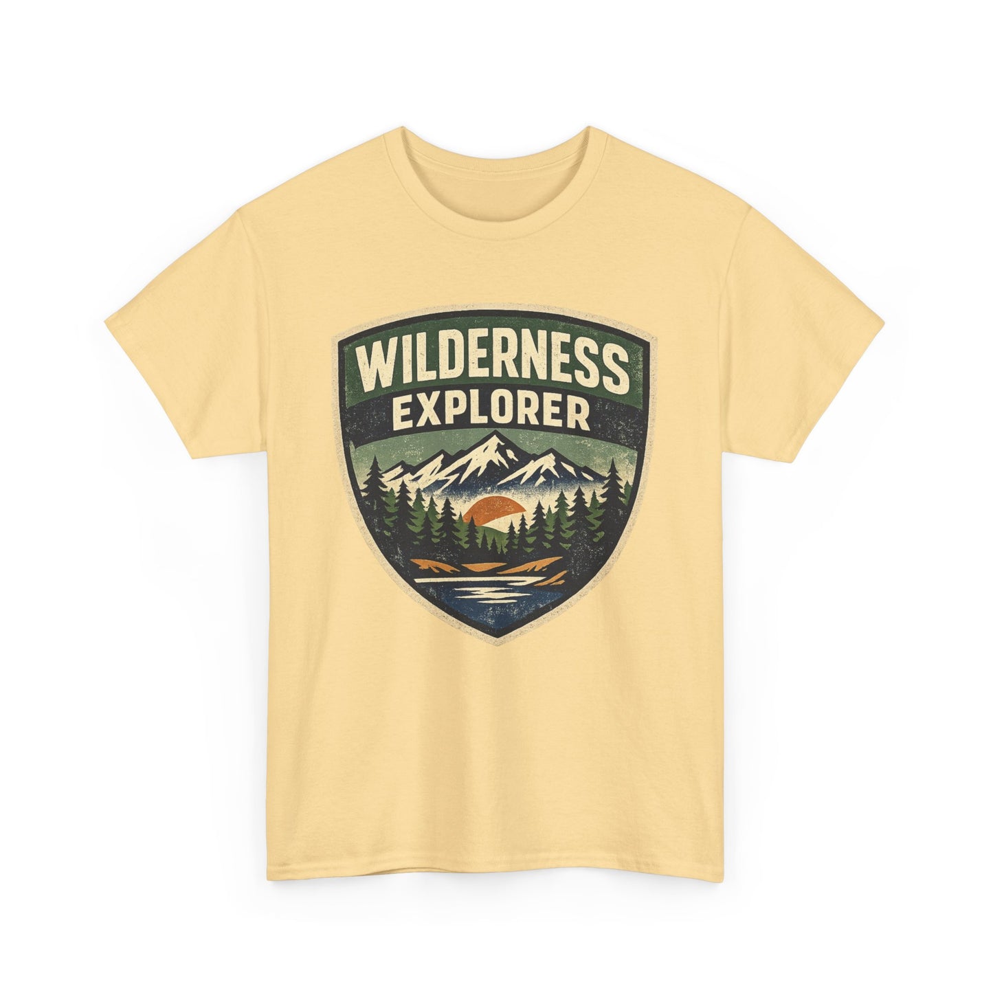 Wilderness Explorer Shield badge Tee | Retro Outdoor Adventure design | Hiking