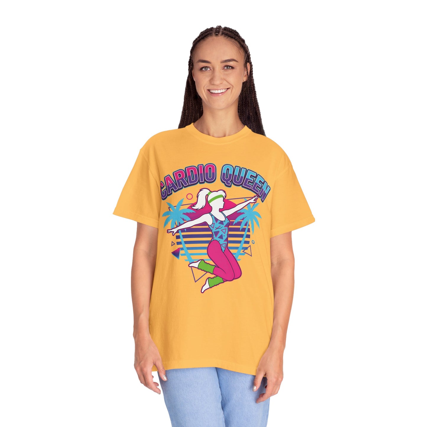 Cardio Queen Retro 80s Aerobics Graphic Tee | Vintage Workout Shirt Women
