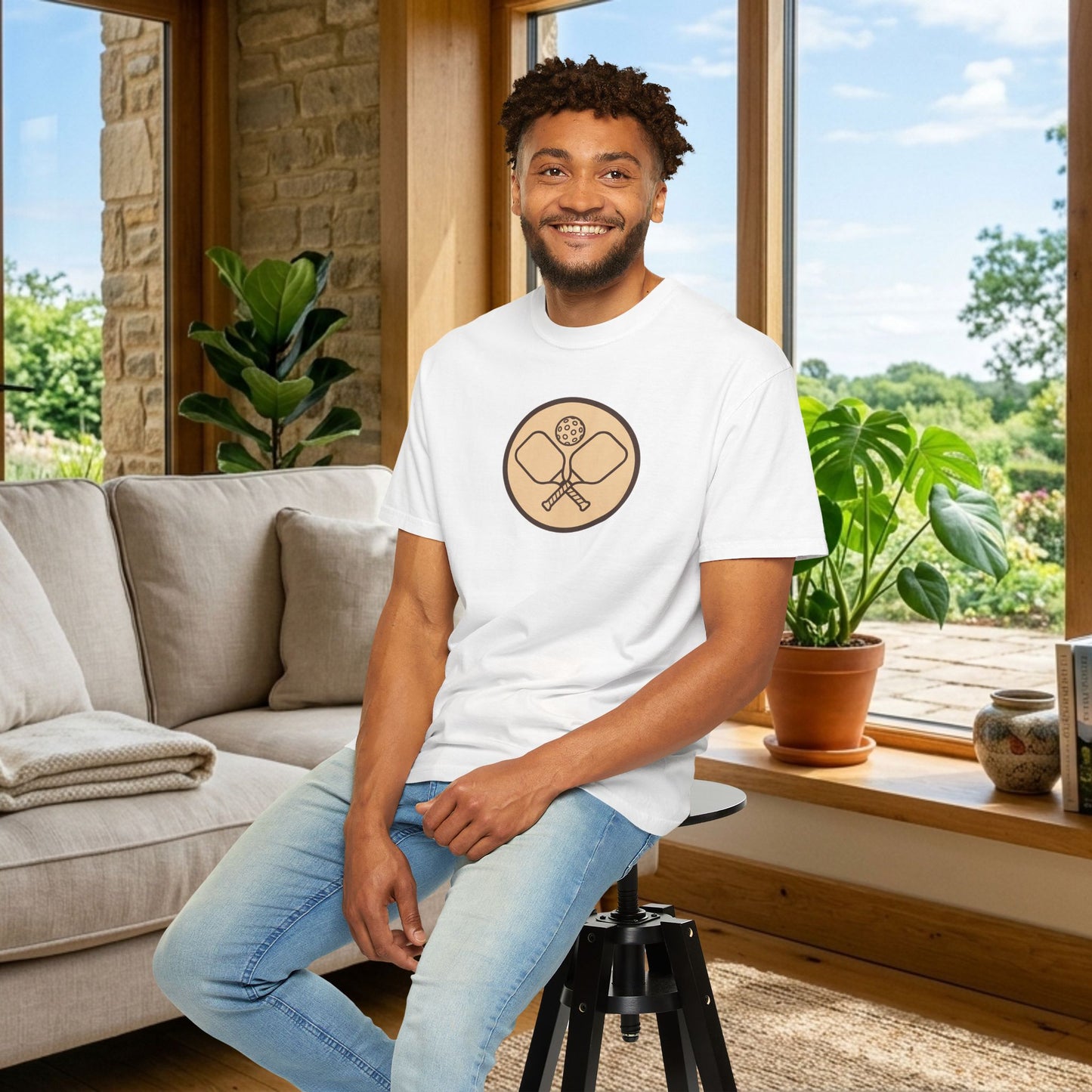 Vintage Pickleball Badge Tee Pickler Crest Minimalist Unisex Shirt