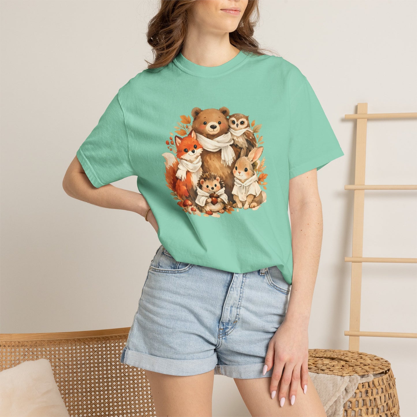 Woodland Friends Watercolor Tee | Forest Animal Gift Shirt | Wildlife Art | Nature Lover