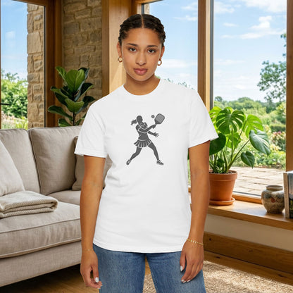 Pickleball Female Silhouette Icon Tee Minimalist Pickler Graphic Women T-Shirt