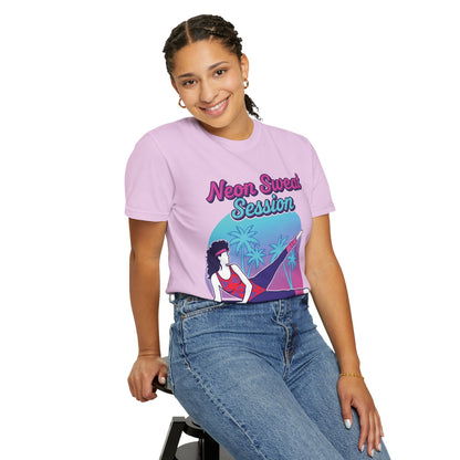 Neon Sweat Session Retro 80s Aerobics Graphic Tee | Vintage Workout Shirt