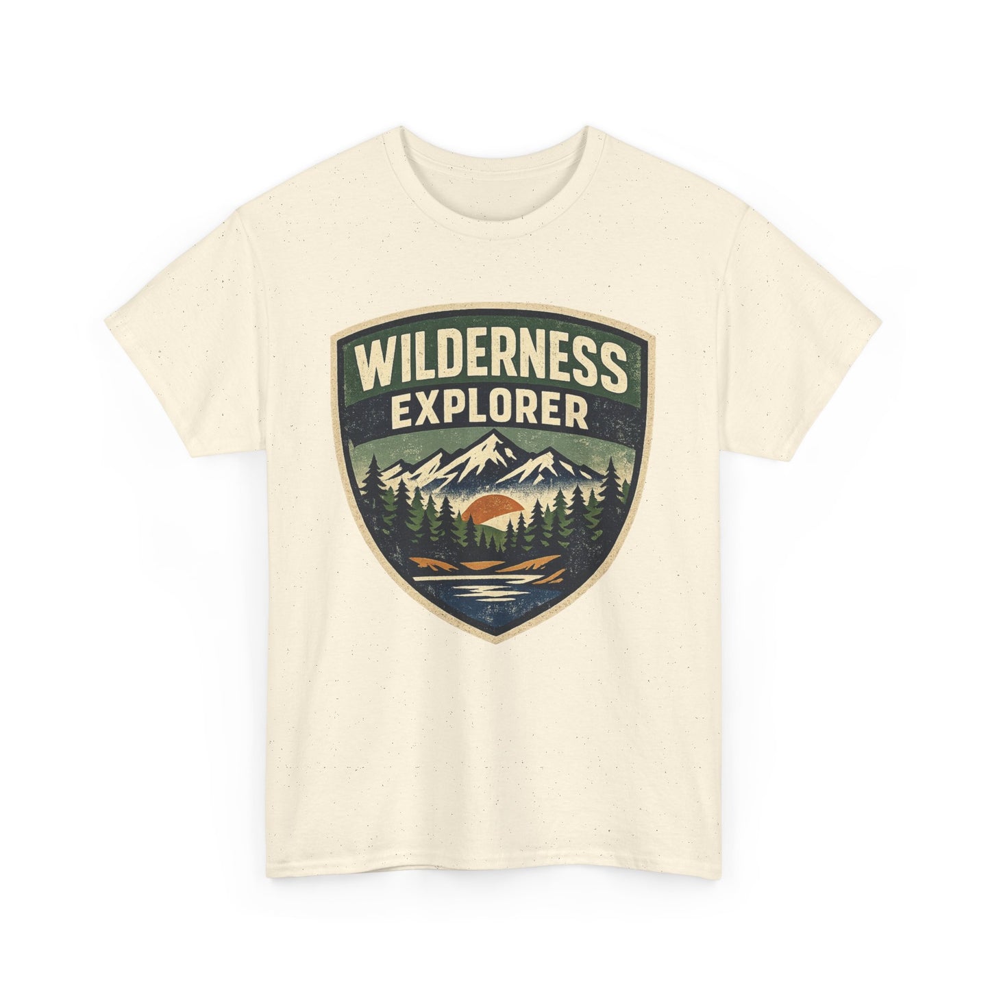 Wilderness Explorer Shield badge Tee | Retro Outdoor Adventure design | Hiking