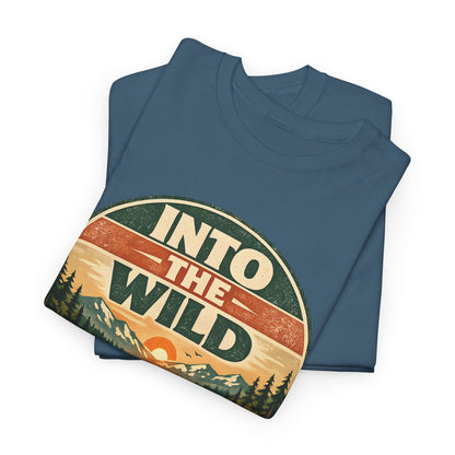 Into the Wild Canoe Badge Tee | Vintage Outdoor Graphic Shirt | Camping Adventure Gift