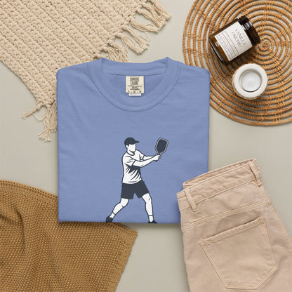Pickleball Player Silhouette Tee Pickler Minimalist Men's Graphic Shirt