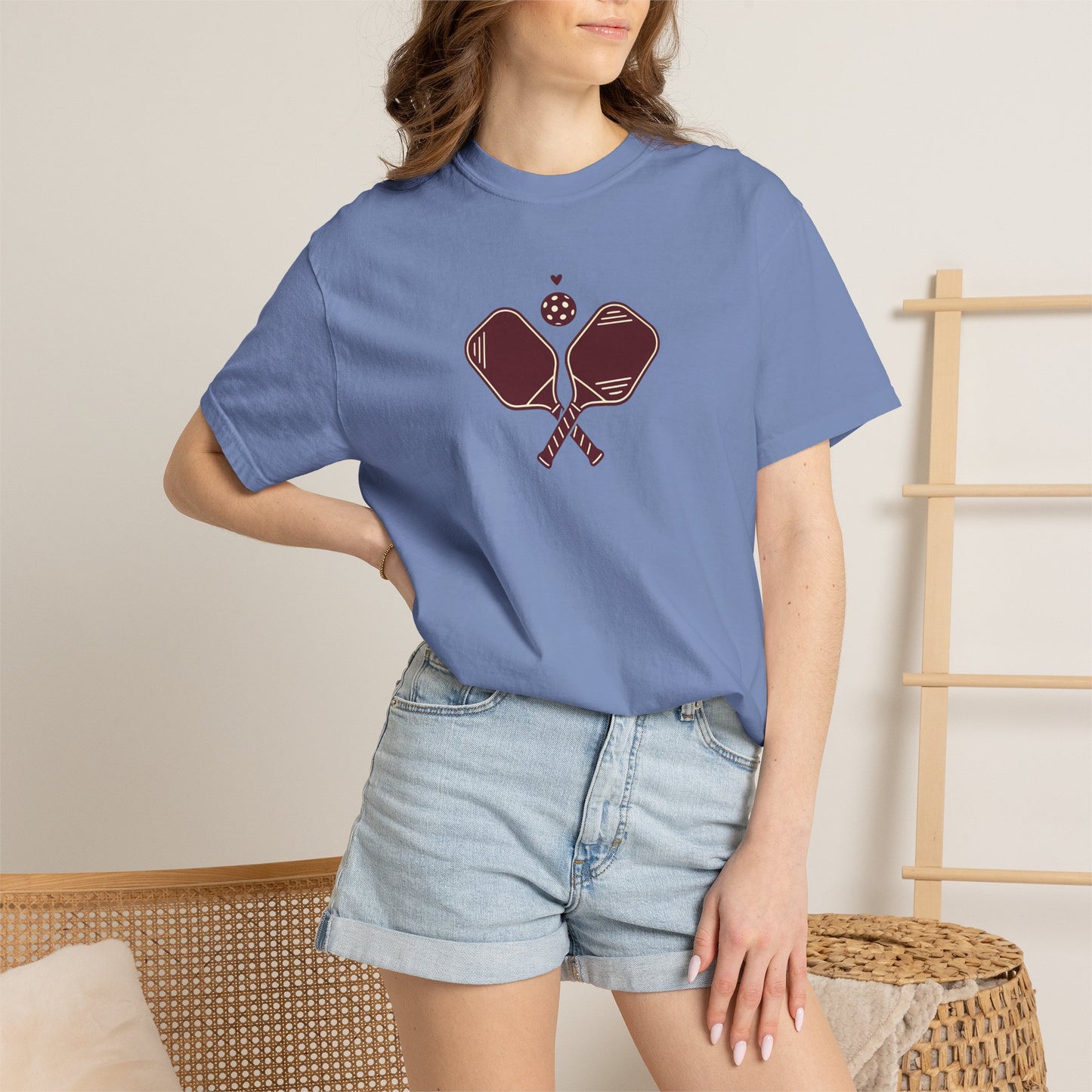 Pickleball Heart Icon Tee Pickler Love Minimalist Graphic Unisex Shirt