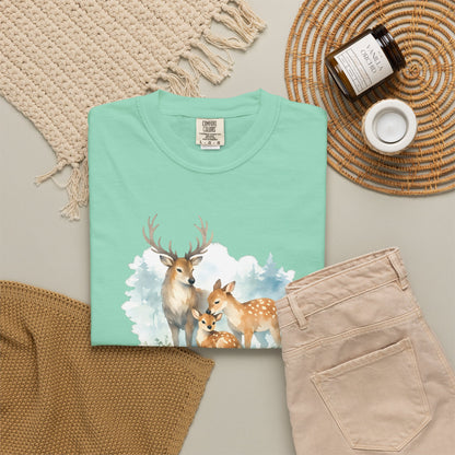 Watercolor Deer Family Tee | Forest Wildlife Art Shirt | Nature Lover Gift | Unisex