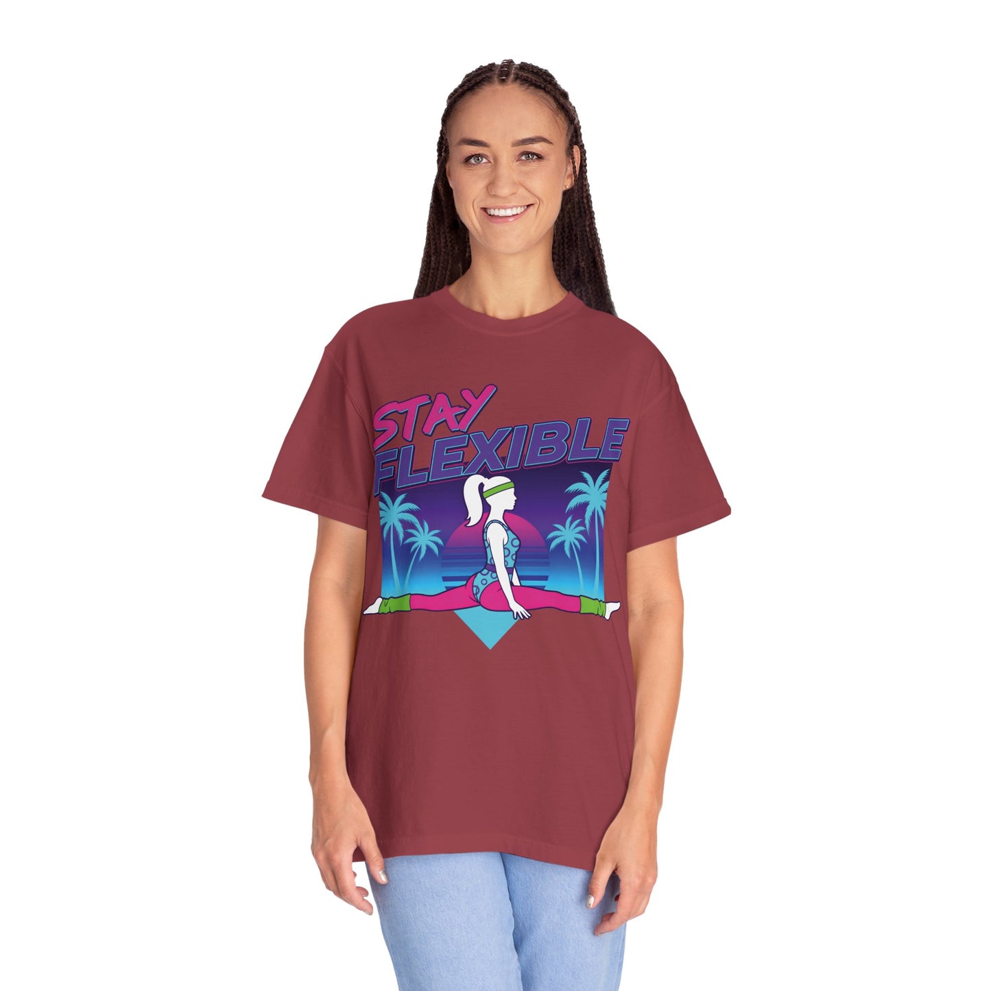 Stay Flexible Retro 80s Splits Aerobics Tee | Vintage Gym Shirt Women