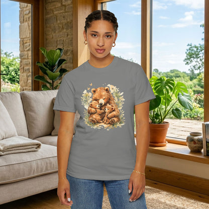 Mother Bear and Cubs Watercolor Tee | Wildlife Art Shirt | Mother Nature Gift | Unisex