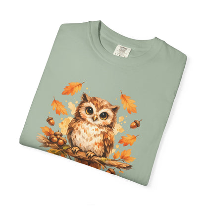 Watercolor Owl Graphic Tee | Autumn Wildlife Art Shirt | Owl Lover Gift