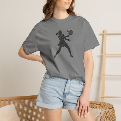 Pickleball Female Silhouette Icon Tee Minimalist Pickler Graphic Women T-Shirt