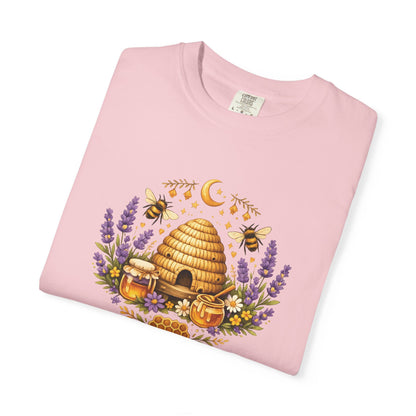 Beehive Honey and Lavender Tee | Vintage Nature Art Shirt | Botanical Garden Gift