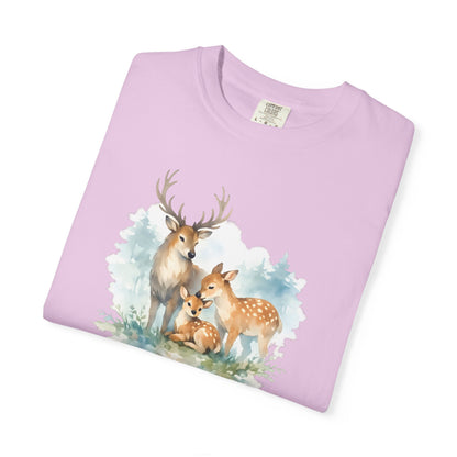 Watercolor Deer Family Tee | Forest Wildlife Art Shirt | Nature Lover Gift | Unisex