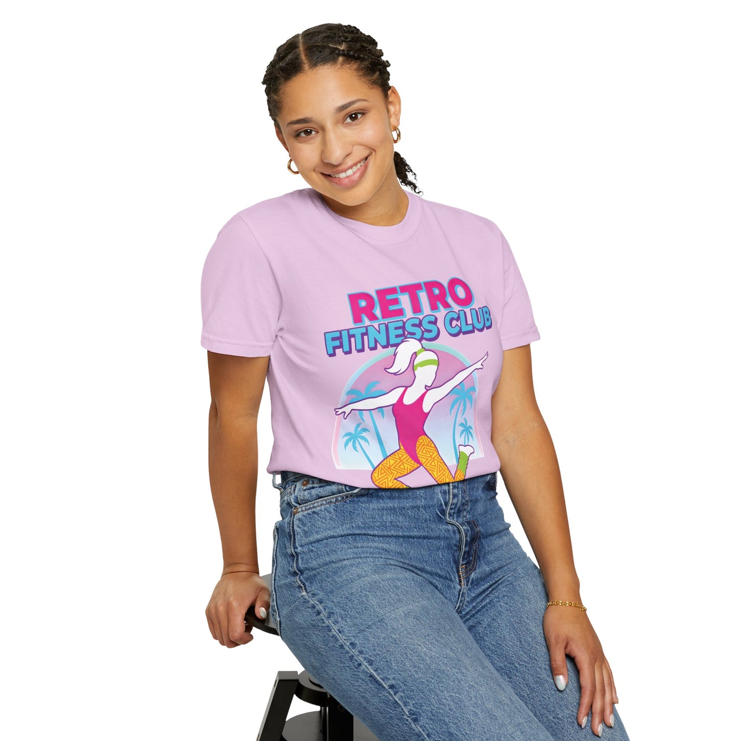 Retro Fitness Club 80s Aerobics Graphic Tee | Vintage Gym Shirt Women