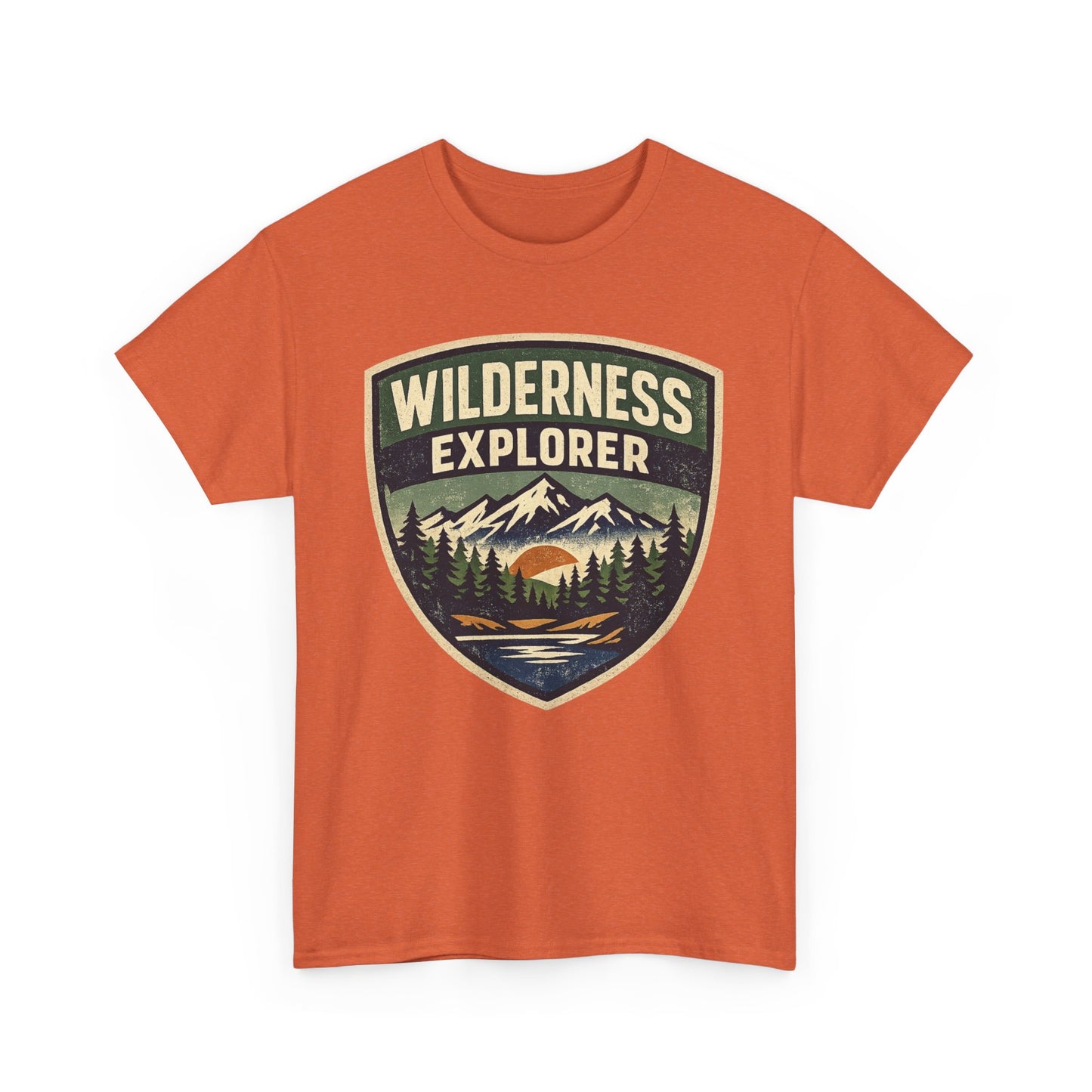 Wilderness Explorer Shield badge Tee | Retro Outdoor Adventure design | Hiking