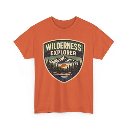 Wilderness Explorer Shield badge Tee | Retro Outdoor Adventure design | Hiking