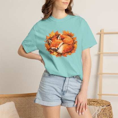 Sleeping Fox Watercolor Graphic Tee | Cozy Woodland Animal Shirt | Nature Lover Gift