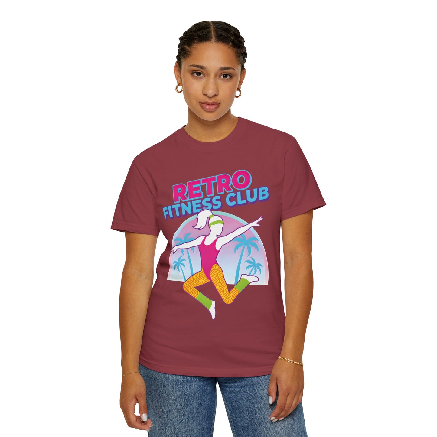 Retro Fitness Club 80s Aerobics Graphic Tee | Vintage Gym Shirt Women