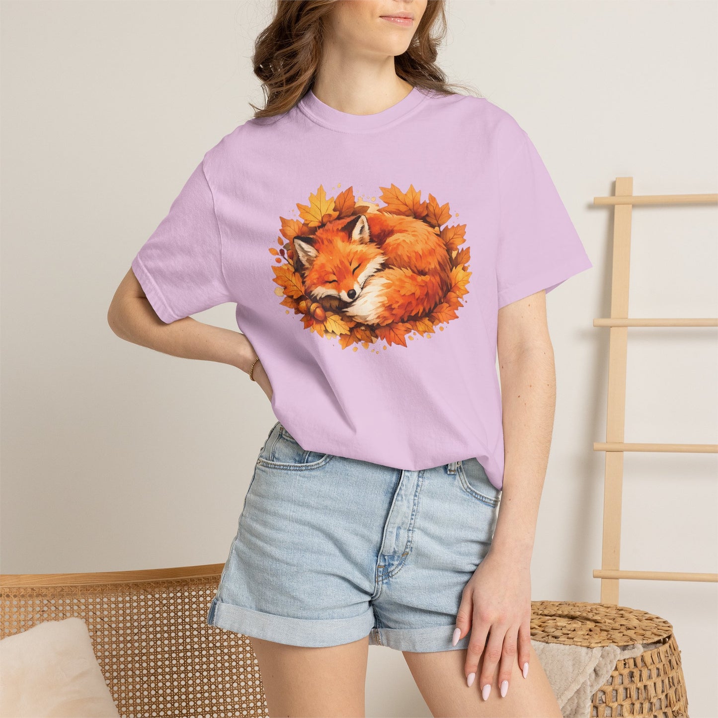 Sleeping Fox Watercolor Graphic Tee | Cozy Woodland Animal Shirt | Nature Lover Gift