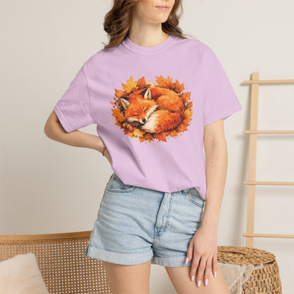 Sleeping Fox Watercolor Graphic Tee | Cozy Woodland Animal Shirt | Nature Lover Gift