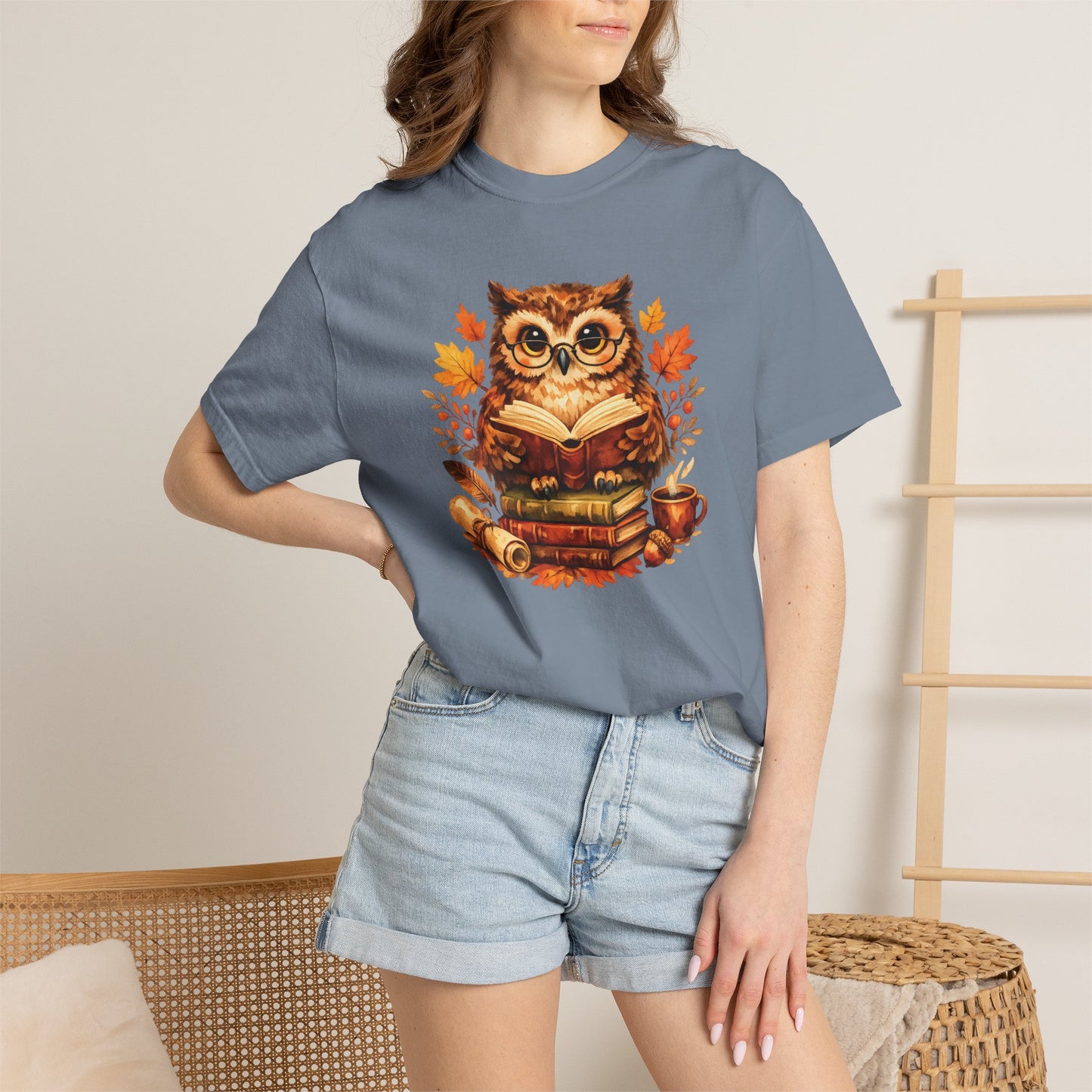Wise Owl Watercolor Humor Tee | Book Lover Nature Shirt | Whimsical Wildlife Gift