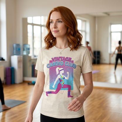 Vintage Cardio Club Retro 80s Lunge Graphic Tee | Workout Shirt Women