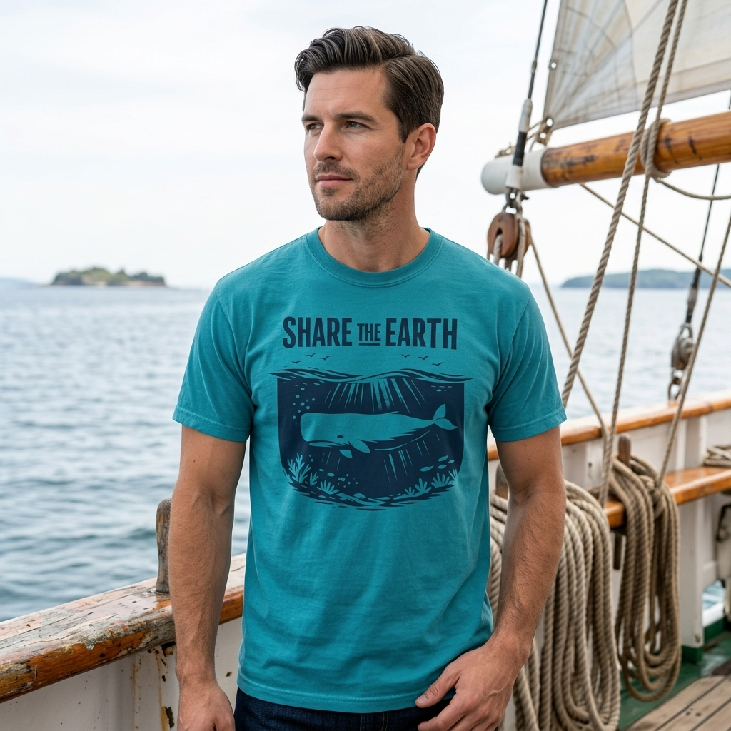 Whale Conservation Tee | Share the Earth Graphic Shirt | Ocean Wildlife Gift | Unisex