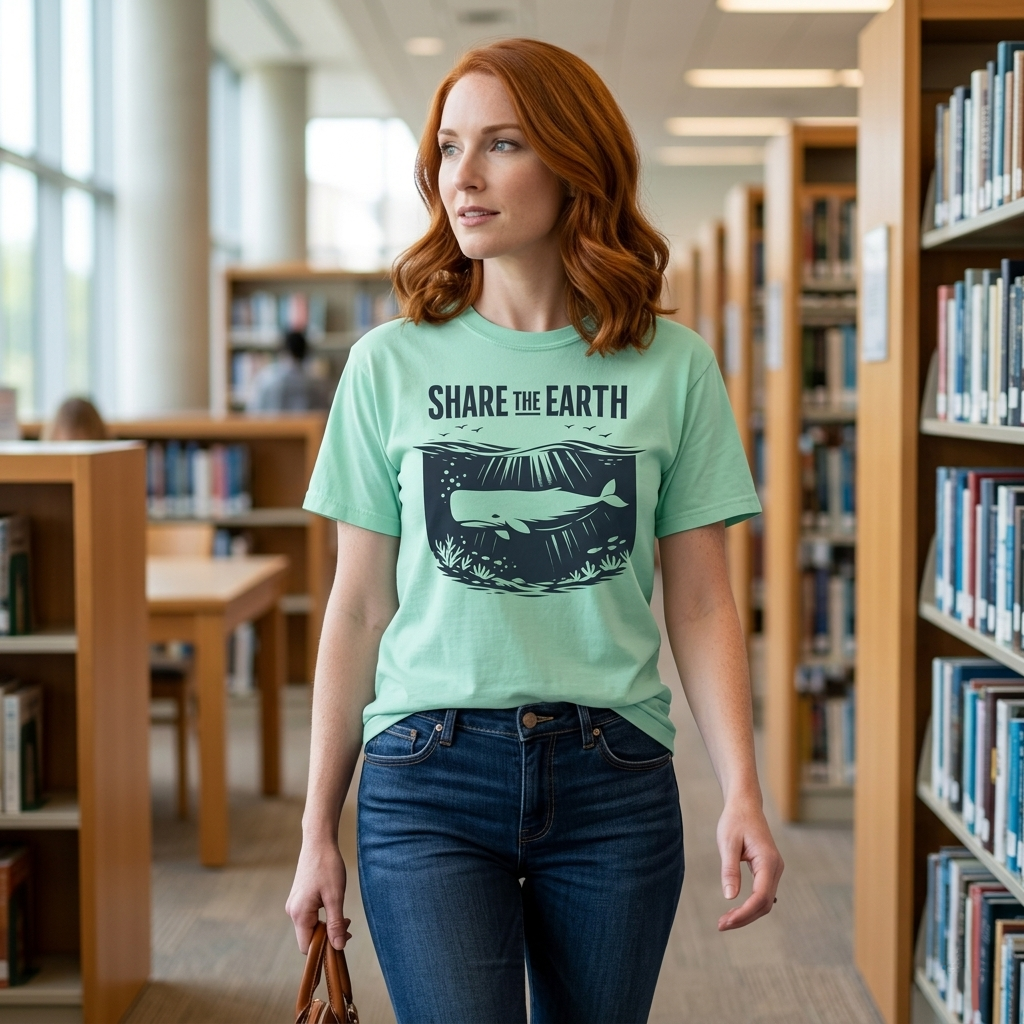 Whale Conservation Tee | Share the Earth Graphic Shirt | Ocean Wildlife Gift | Unisex