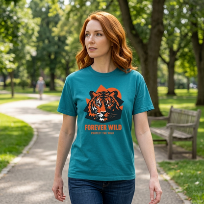Tiger Forever Wild Conservation Tee | Protect the Wild Shirt | Endangered Animal Gift